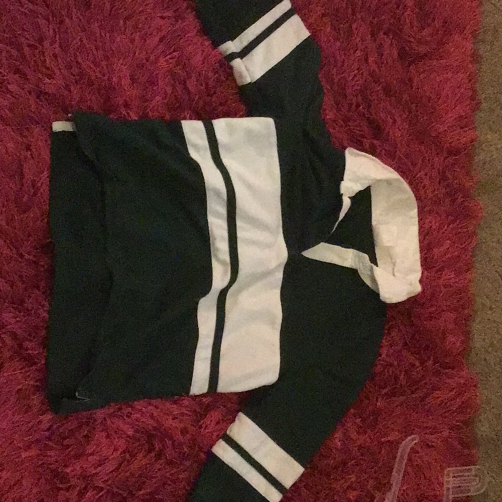 No Boundaries Monochrome Pullover dark green collared shirt